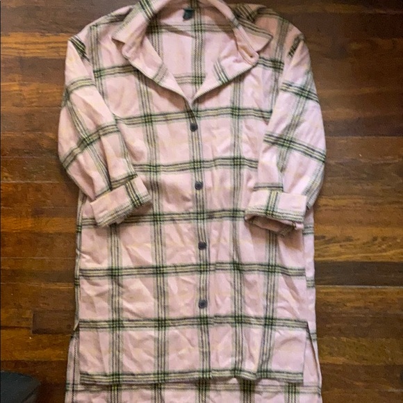 mauve plaid wool blend light flannel jacket - Picture 2 of 7